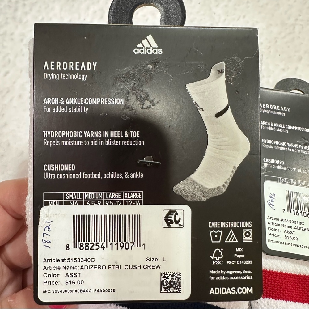 Men’s white Adizero Adidas Socks - Picture 6 of 6